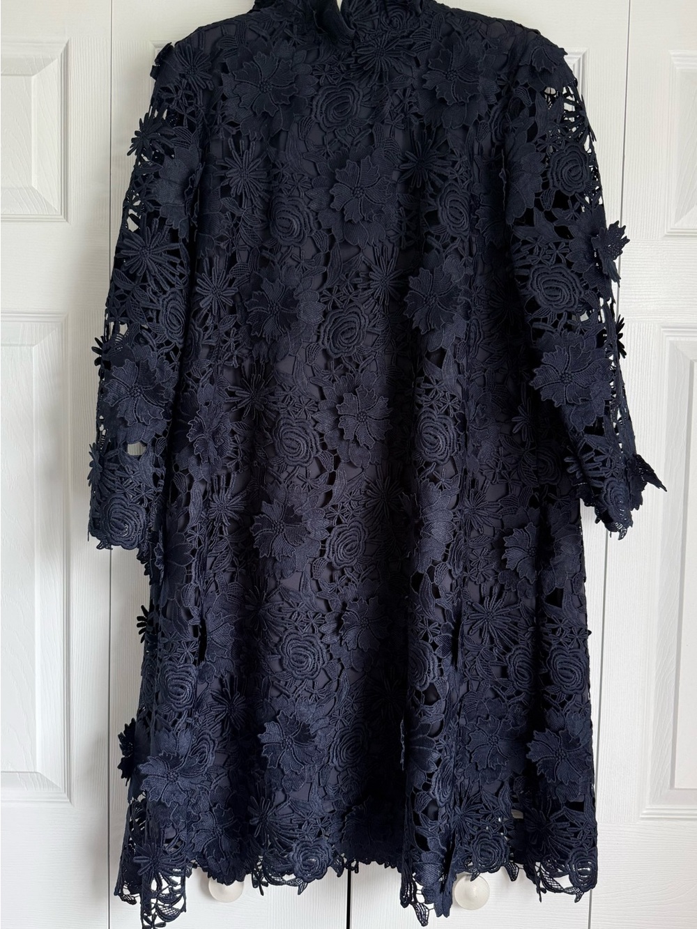 Navy Tuckernuck Daphne Guipure Lace Dress XXL - Picture 9 of 10